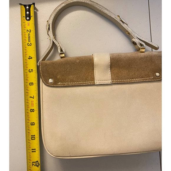 VTG Mini Top Handle Spanish Leather Bag Purse Tote Metal Hardware Made in Spain - Picture 13 of 16